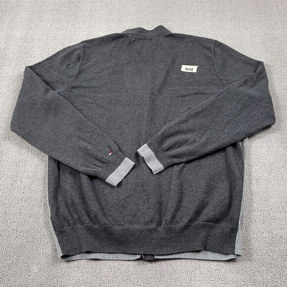 Tommy Hilfiger Cardigan Adult Large Gray Button Up Sweater Jacket Casual Men's - Picture 13 of 14